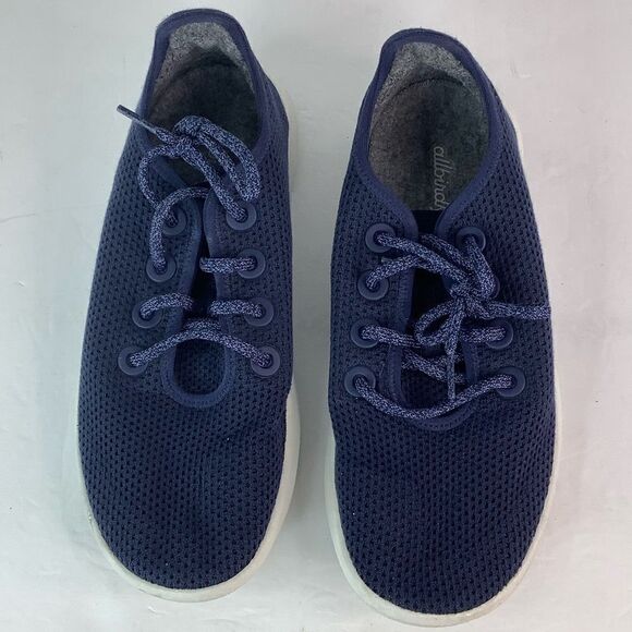Allbirds Tree Runners Navy Blue/White Thermoregulating Women Sneakers Sz 9W - Picture 8 of 10